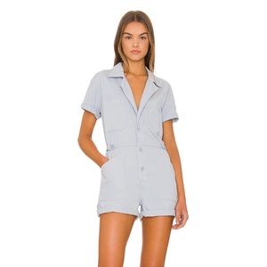 Pistola Parker Short Sleeve Romper in Pearl Blue